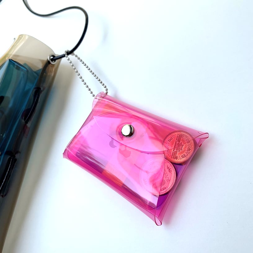 【 全11色 透明 ミニ財布 ジャスト 】 レター型 コンパクト財布 ／ マルチウォレット クリア財布 ・ 防水 ビニール PVC ｜ フェス アウトドア レジャー おすすめ acp pst