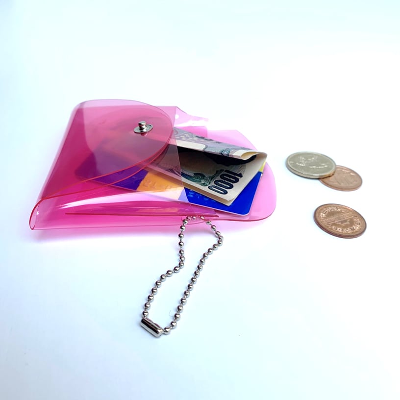 【 全11色 透明 ミニ財布 ジャスト 】 レター型 コンパクト財布 ／ マルチウォレット クリア財布 ・ 防水 ビニール PVC ｜ フェス アウトドア レジャー おすすめ acp pst