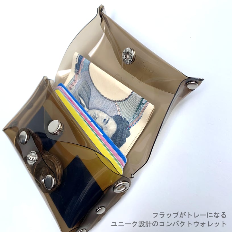 【 オーロラ ミニ財布 】 蓋がトレイになる メッセンジャー コンパクト財布 ／ クリア財布 ・ 虹色 防水 ビニール PVC ｜ フェス アウトドア レジャー おすすめ acp pst