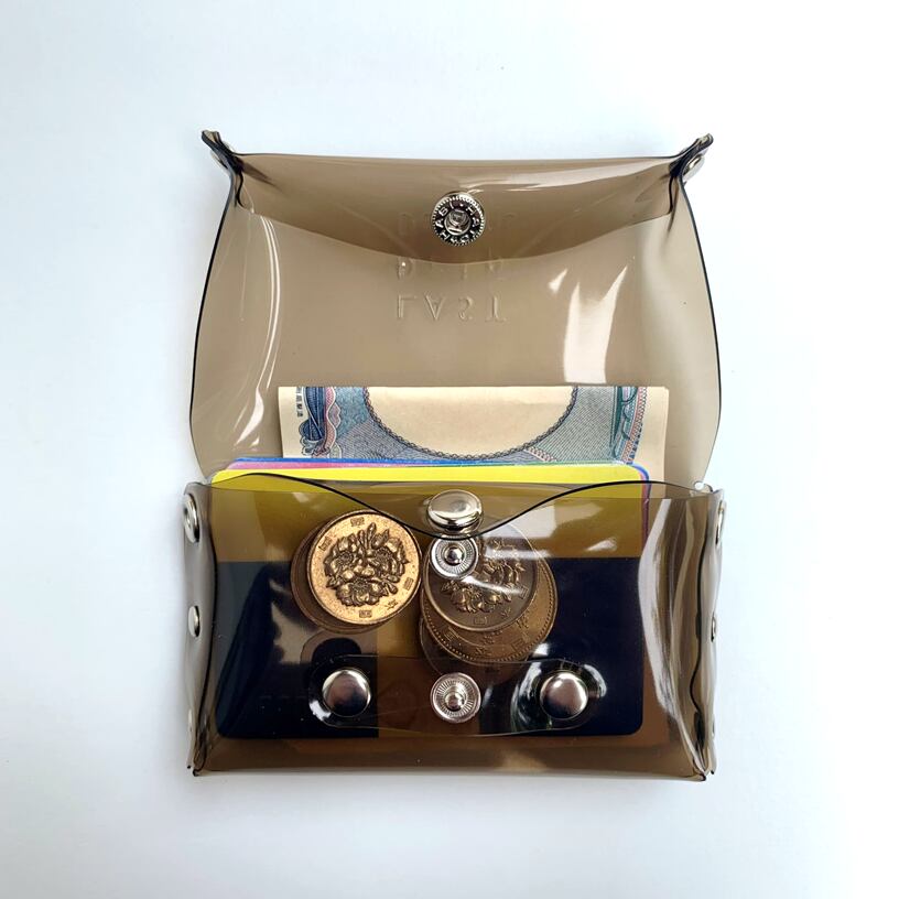 【 オーロラ ミニ財布 】 蓋がトレイになる メッセンジャー コンパクト財布 ／ クリア財布 ・ 虹色 防水 ビニール PVC ｜ フェス アウトドア レジャー おすすめ acp pst