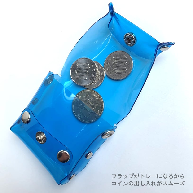 【 オーロラ 小銭入れ 】 蓋がトレイになる メッセンジャー コインケース / 馬蹄型 風 ・ 虹色 防水 ビニール PVC | フェス アウトドア レジャー おすすめ acp pst