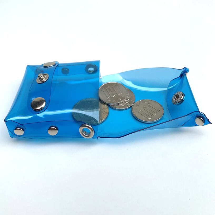 【 オーロラ 小銭入れ 】 蓋がトレイになる メッセンジャー コインケース / 馬蹄型 風 ・ 虹色 防水 ビニール PVC | フェス アウトドア レジャー おすすめ acp pst