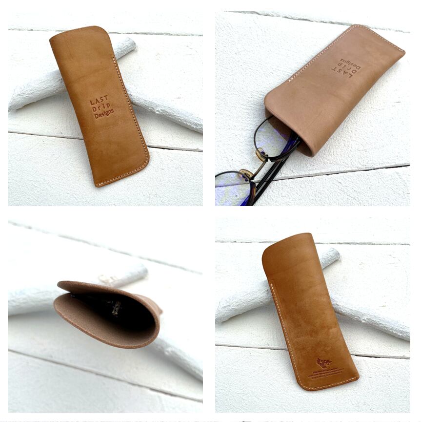 本ヌメ革 牛革 メガネケース ジャスト 】 1枚革 メガネスリーブ