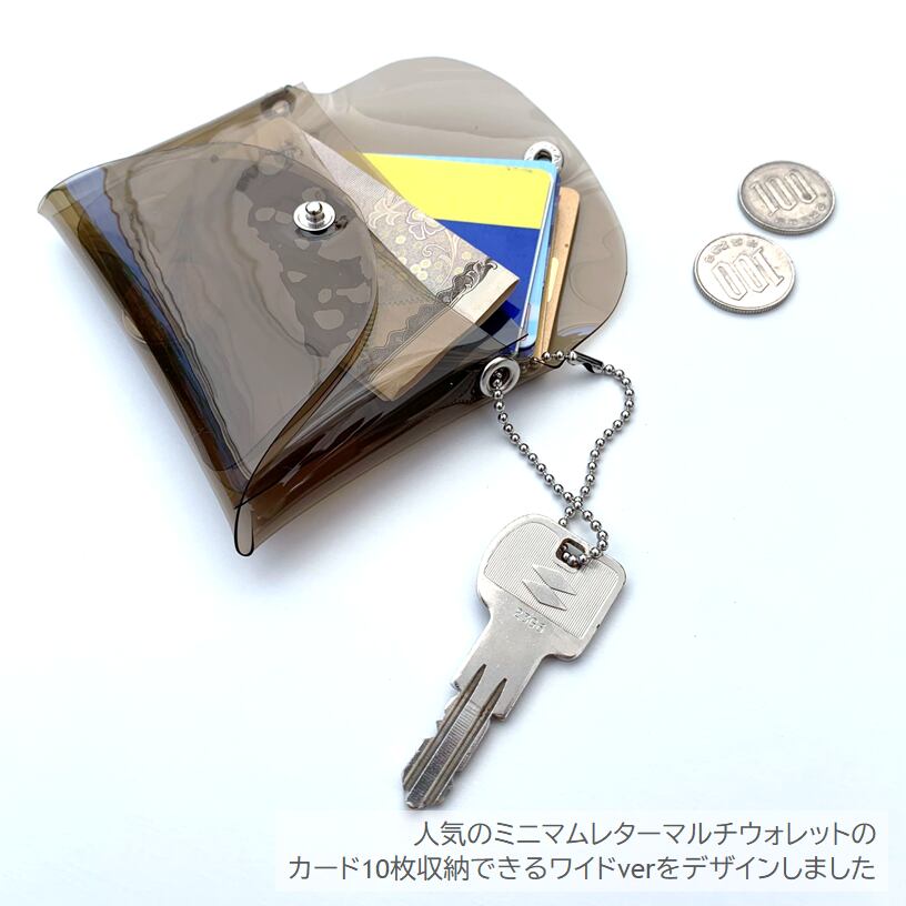 【 オーロラ ミニ財布 ワイド 】 レター型 コンパクト財布 ／ マルチウォレット パスケース ・ 虹色 防水 ビニール PVC ｜ フェス アウトドア レジャー おすすめ acp pst