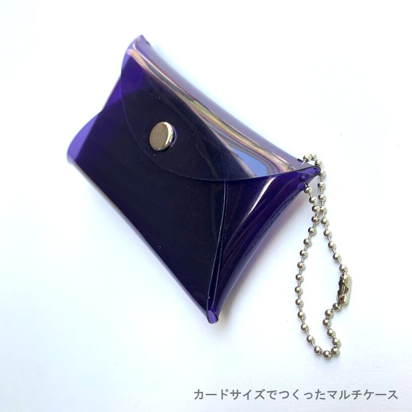 【 オーロラ パスケース 】 レター型 定期入れ ／ カードケース 免許証 学生証 ・ 虹色 防水 ビニール PVC ｜ フェス アウトドア レジャー おすすめ acp pst