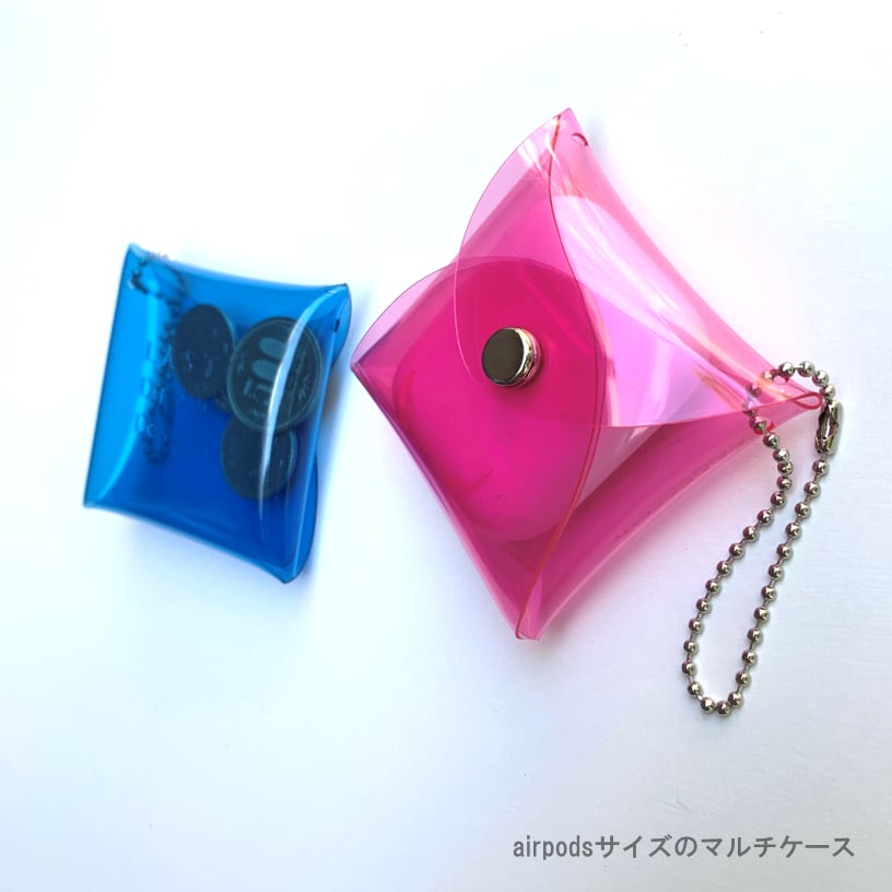 【 オーロラ airpods ケース 】 レター型 クリアポーチ ／ クリアケース イヤホン スマホ iphone ・ 虹色 防水 ビニール PVC ｜ フェス アウトドア レジャー おすすめ acp pst