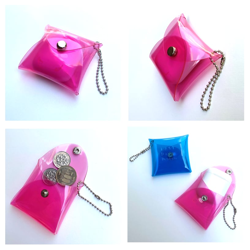 【 オーロラ airpods ケース 】 レター型 クリアポーチ ／ クリアケース イヤホン スマホ iphone ・ 虹色 防水 ビニール PVC ｜ フェス アウトドア レジャー おすすめ acp pst