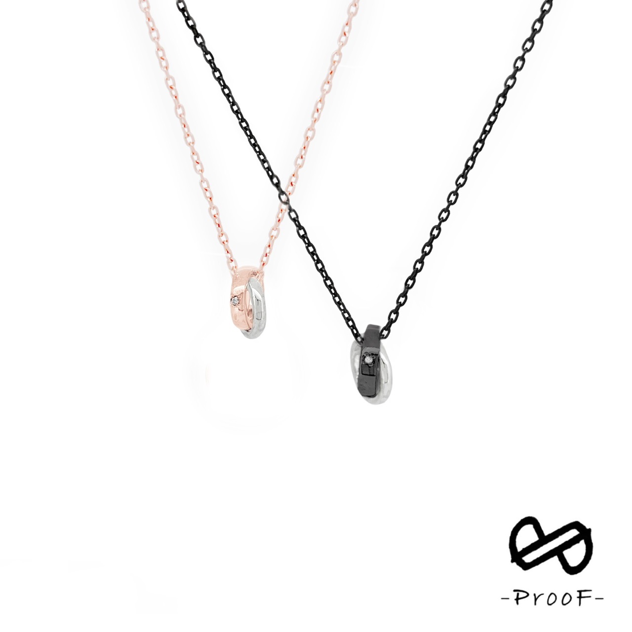 ウォーターサーフェスダブルリングネックレス《PP-037/DM,PP-038/DM》の写真