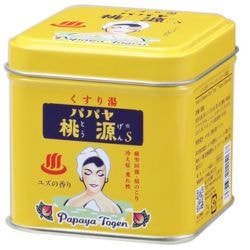 入浴剤　パパヤ桃源S 70g 缶　ユズの香り