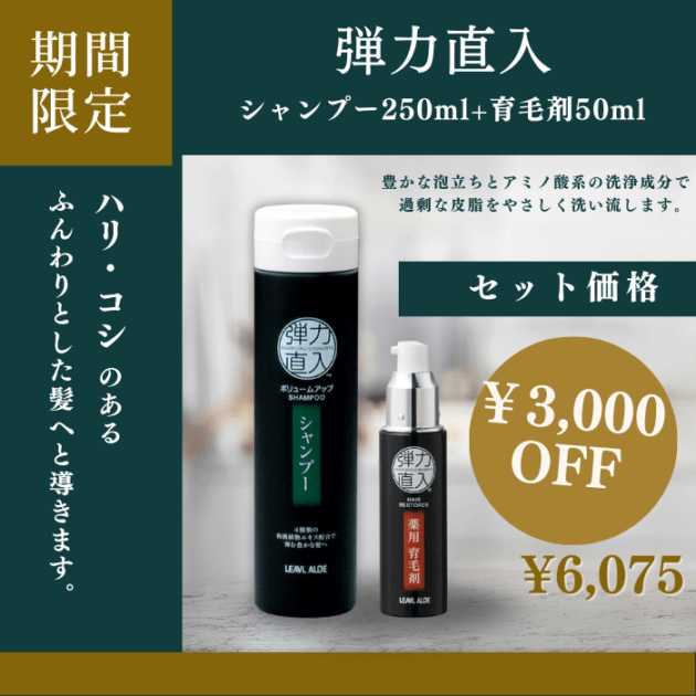 【期間限定3000円OFF】弾力直入シャンプー250ｍＬ+弾力直入育毛剤50ｍＬセット
