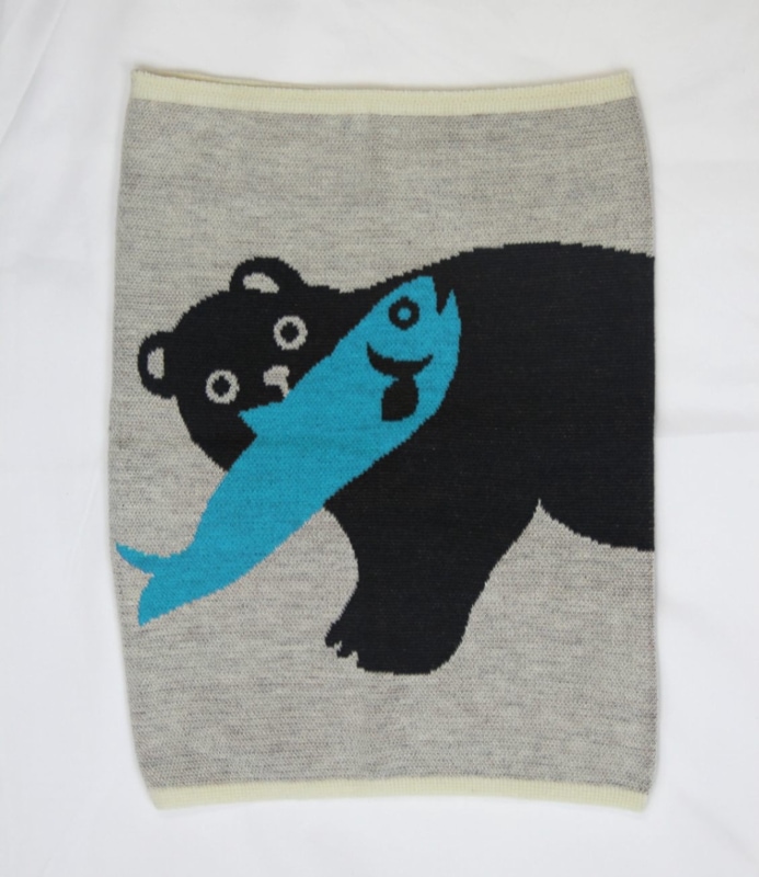 【数量限定】カヤ 木彫り熊腹巻き (Lサイズ ブルー)