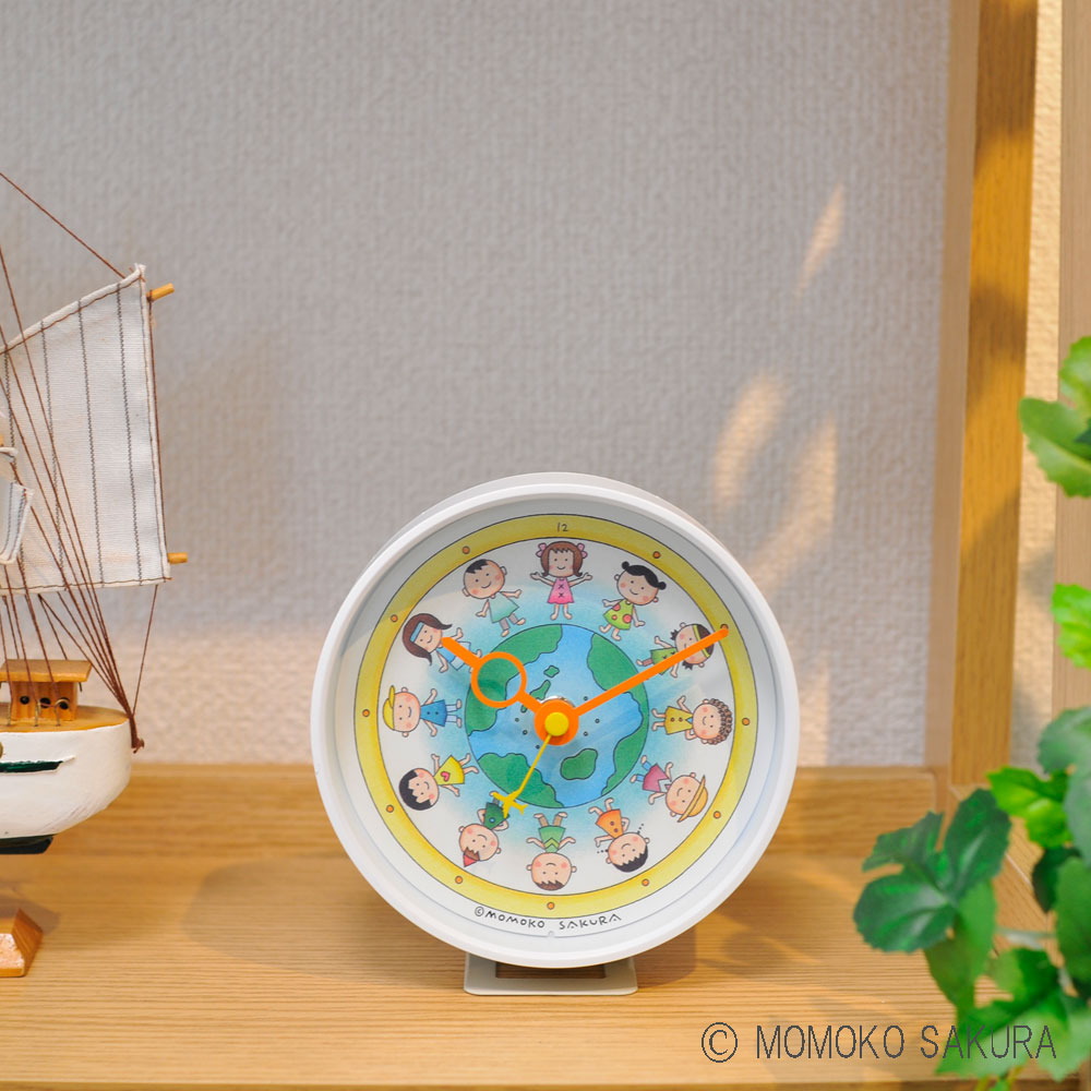 さくらももこ デザイン 地球の子供たち クロック さくらももこ Design 時計とﾌﾗﾝｽ雑貨のﾙ ﾌﾗﾇｰﾙ