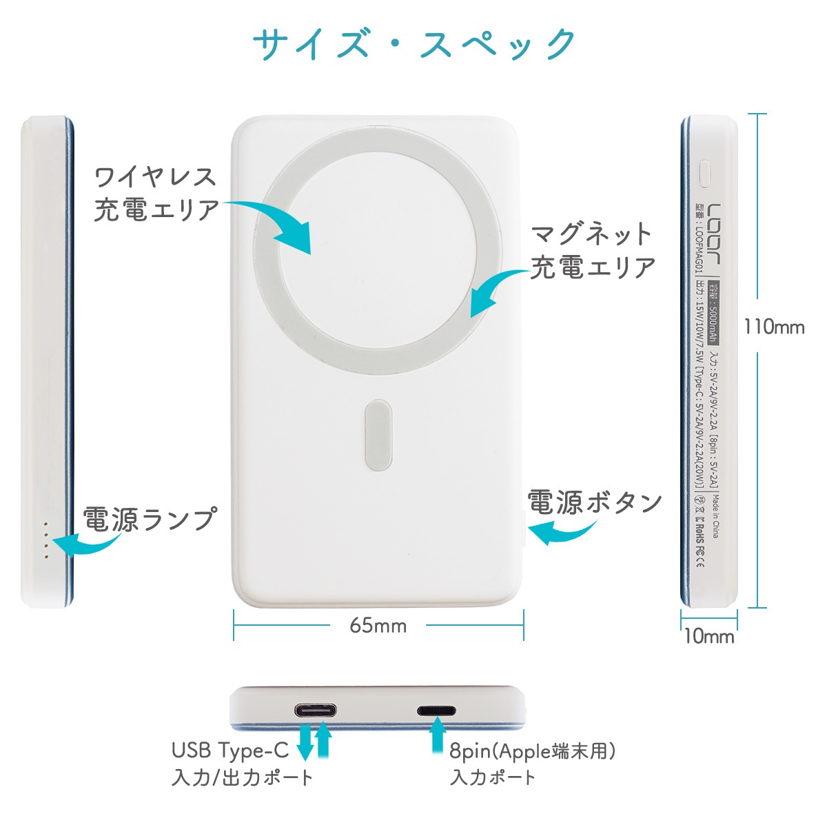 ⤳ ХХåƥ꡼  ϵλҶ ® Magsefe 5000mAh 顼