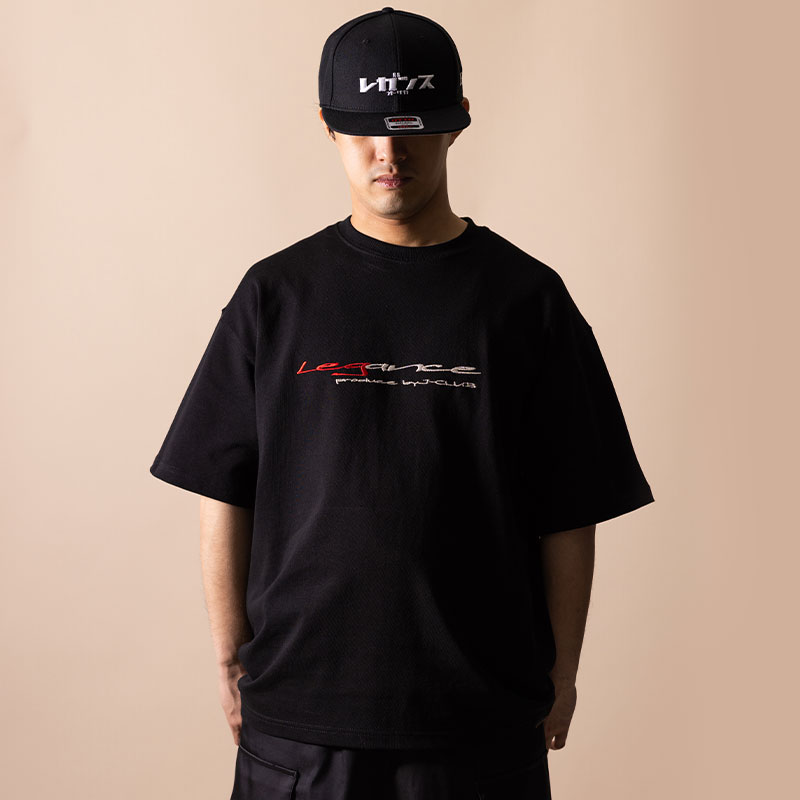 9.1オンス オーバーサイズＴシャツ New cursive x LEGANCE OSAKA LOGO