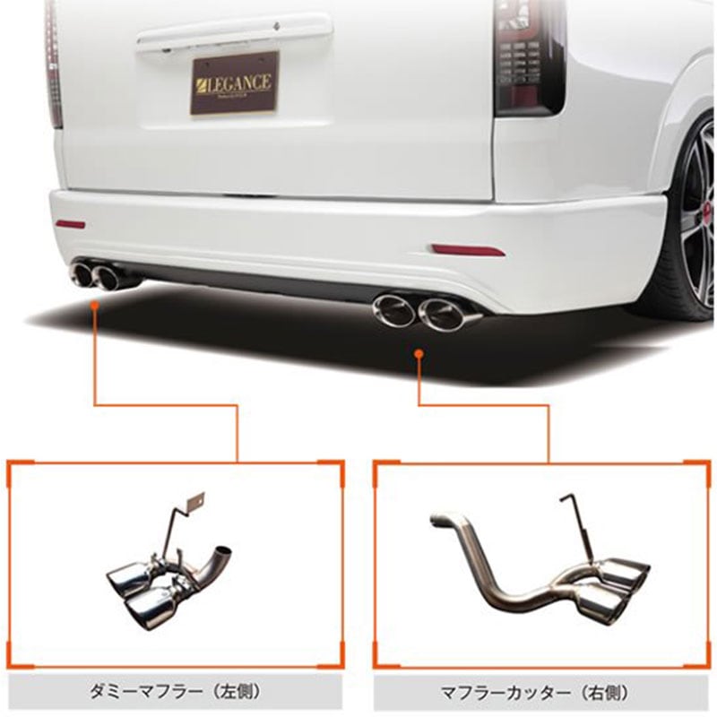 リアバンパーVer.2専用 オーバルデュアルマフラーカッター＆ダミーマフラー