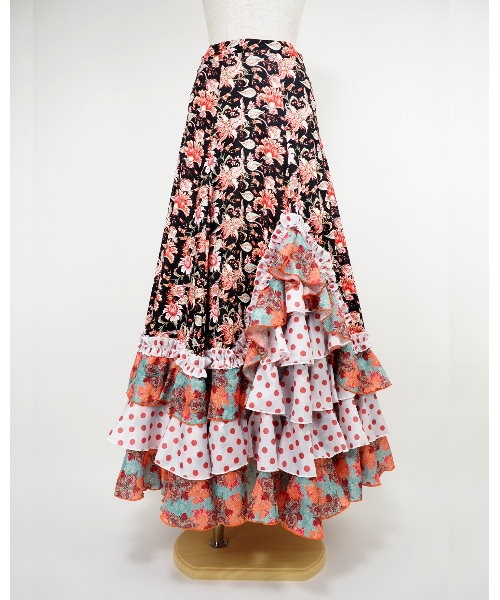 ボタニカル×ドットプリントフリル デザインファルダ BL/MT