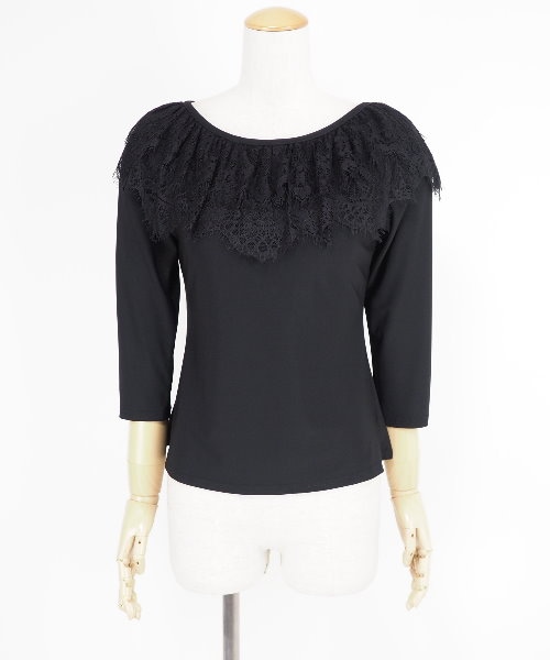 新品❣️未使用❣️ ✨レイリーナ　社交ダンス　カットソー　レース✨ レースデザイントカットソー 【社交ダンス 衣装 トップス