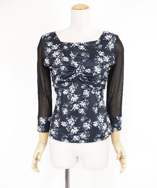 社交ダンスパーティー。新品タグ付きレイリーナ花柄ワンピースドレス