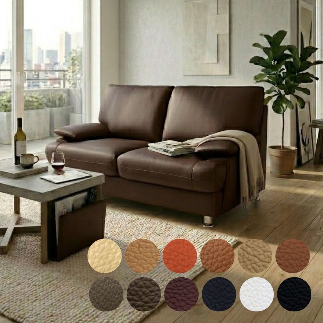 ソファ ソファー 革 レザー 2人掛けソファ 本革ソファ コンパクトソファ ローバックソファ シンプルソファ 2シートソファ モダンソファ Serenite セレニテ 幅145cm 本革 厚革1.5mm厚 半革