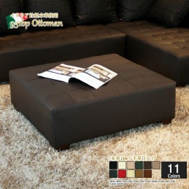 スツール オットマン チェア 足置き 1人用ソファ 1人掛け用 本革 皮 レザー ローソファ ローソファー ロータイプ 大型 大きい 脚取り外し可 フロアソファ 一人暮らし おしゃれ シンプル ブラック 黒 [931dp-ot 革 半革]