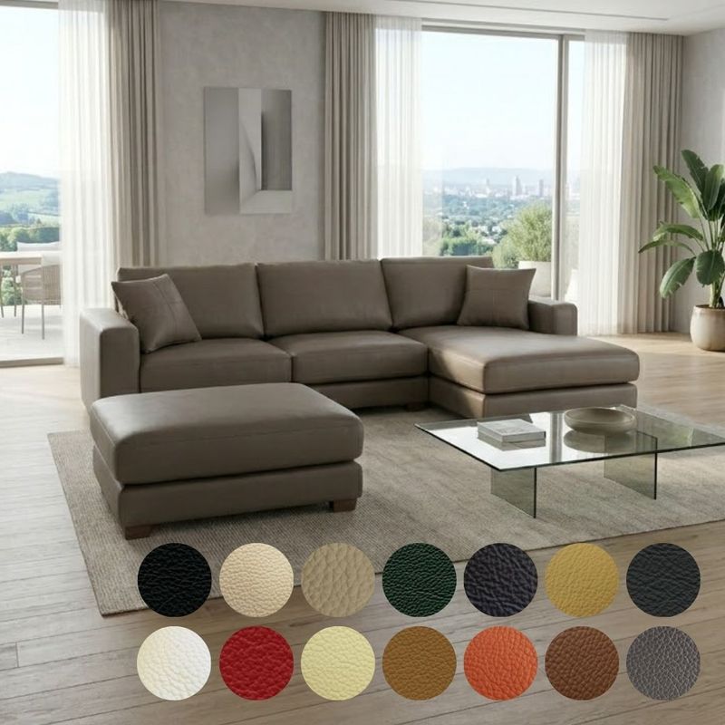 ソファー 革 レザー ソファ 本革 カウチソファ 3人掛けソファ ワイド 大型 カウチ コーナー L字 ローバック 3シート シンプル モダン Divina ディヴィーナ 幅250cm 本革 総革 1mm厚