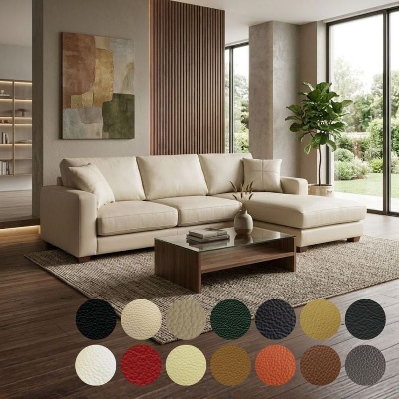 ソファ ソファー 革 レザー 本革 カウチソファ 3人掛けソファ ワイド 大型 カウチ コーナー L字 ローバック 3シート シンプル クッション付き Lelax Divina ディヴィーナ 幅250cm 本革 半革 1mm厚