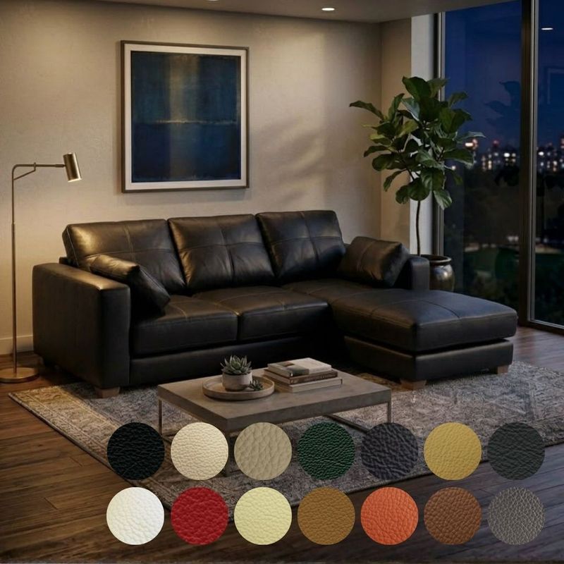 ソファー 革 レザー ソファ 本革 カウチソファ 3人掛けソファ コンパクト カウチ コーナー L字 ローバック 3シート シンプル モダン 白 ホワイト Lelax Vivace-220 リラックス ヴィヴァーチェ 幅220cm 本革 総革 1mm厚