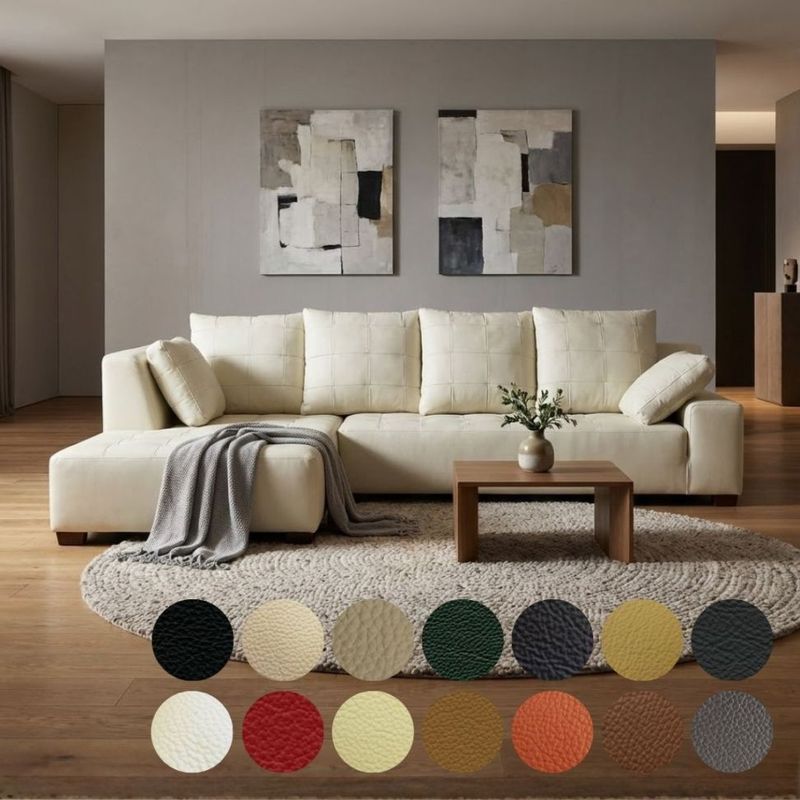 ソファー 革 レザー ソファ 本革 カウチソファ 3人掛けソファ ワイド 大型 大きい カウチ コーナー L字 ローバック シンプル モダン 白 Sogno di Lusso-246 リラックス ソーニョ デ ルッソ 幅246cm 本革 半革 1mm厚