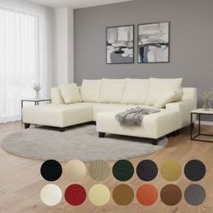 ソファ ソファー 革 レザー 本革 カウチソファ 3人掛けソファ ワイド 大型 カウチ コーナー L字 ローバック シンプル 奥行 深い 白 Sogno di Lusso-246 リラックス ソーニョ デ ルッソ 幅246cm 本革 半革 1mm厚