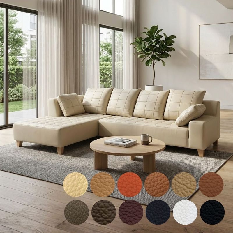 ソファー 革 レザー ソファ 本革 カウチソファ 3人掛けソファ ワイド 大型 カウチ コーナー L字 ローバック シンプル モダン Sogno di Lusso-246 リラックス ソーニョ デ ルッソ 幅246cm 本革 半革 厚革1.5mm厚