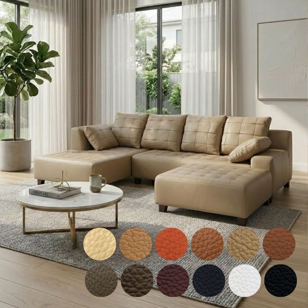 ソファ ソファー 革 レザー 本革 カウチソファ 3人掛けソファ ワイド 大型 コーナー L字 ローバック シンプル モダン オットマン付き Sogno di Lusso-246 リラックス ソーニョ デ ルッソ 幅246cm 本革 半革 厚革1.5mm厚