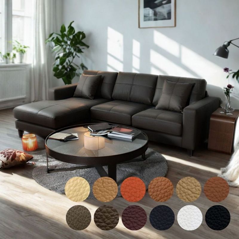 ソファ ソファー 革 レザー 本革 カウチソファ 3人掛けソファ ワイド 大型 カウチ コーナー L字  ローバック 3シート シンプル 黒 ブラック Lelax Vivace-250 リラックス ヴィヴァーチェ 幅250cm 本革 半革 厚革1.5mm厚