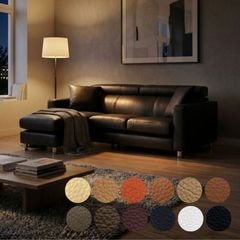 総革 ソファ ソファー 革 レザー 本革 カウチソファ 3人掛けソファ コンパクト コーナー L字 ハイバック ローバック ヘッドレスト シンプル 3シート ブラック Lelax Vogue リラックス ヴォーグ 幅196cm 本革 総革 厚革1.5mm厚