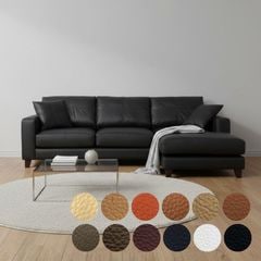 ソファー 革 レザー ソファ 本革 カウチソファ 3人掛けソファ ワイド 大型 カウチ コーナー L字 ローバック 3シート シンプル モダン 黒 ブラック Lelax Vivace-250 リラックス ヴィヴァーチェ 幅250cm 本革 総革 厚革1.5mm厚
