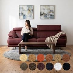 ソファー 革 レザー ソファ 本革 3人掛けソファ ワイド2人掛けソファ ハイバック ローバック 2シート ヘッドレスト 奥行 深い シンプル モダン イタリア社製ブランド Valerie ヴァレリー 選べる2サイズ 幅203cm/181cm 本革 半革 厚革1.5mm厚