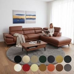 【総革】 【1mm厚】 ソファ ソファー 革 レザー 本革 カウチソファ コーナーソファ 3人掛けソファ 4人掛けソファ ワイド 大型 L字 ハイバック ヘッドレスト ローバック シンプル モダン Lelax Vito リラックス ヴィトー 幅287cm 本革