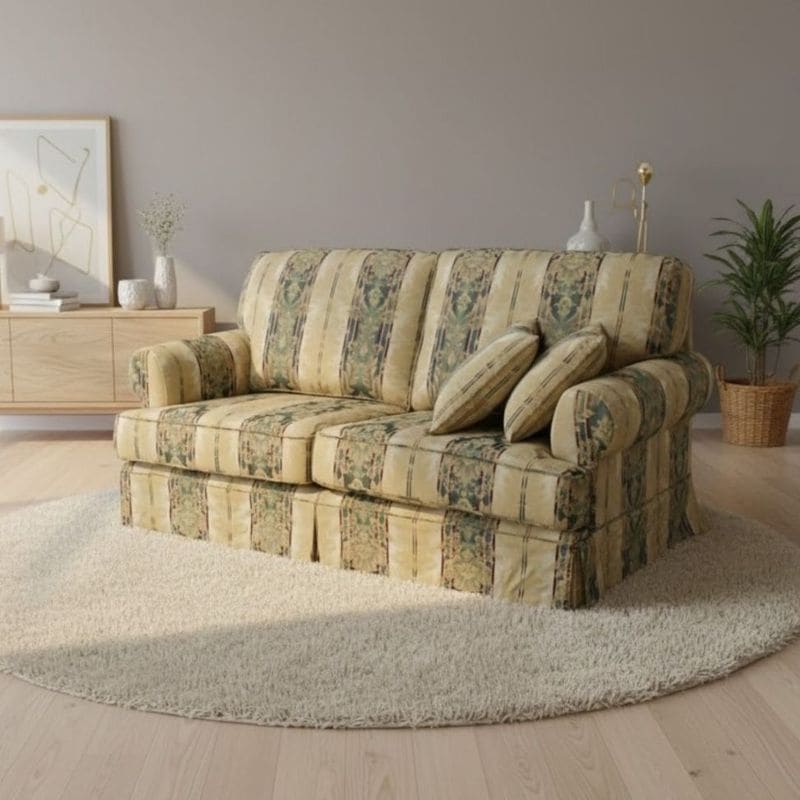 ソファ ソファー 3人掛けソファ アメリカン カバーリングソファ ダイニングソファ ラウンジソファ 応接ソファ コンパクト 会議室 オフィス 待合室 ロビー 柄模様 Nobile ノービレ 幅198cm 布地 ファブリック