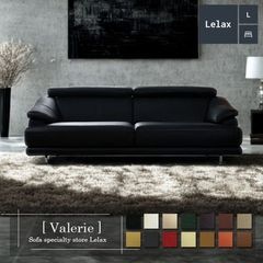 ソファ ソファー 革 レザー 本革 3人掛けソファ ワイド 2人掛け ハイバック ローバック ヘッドレスト付き 奥行 深い 2シート シンプル モダン Valerie ヴァレリー 選べる2サイズ 幅203cm/181cm 本革 半革 本革1mm厚