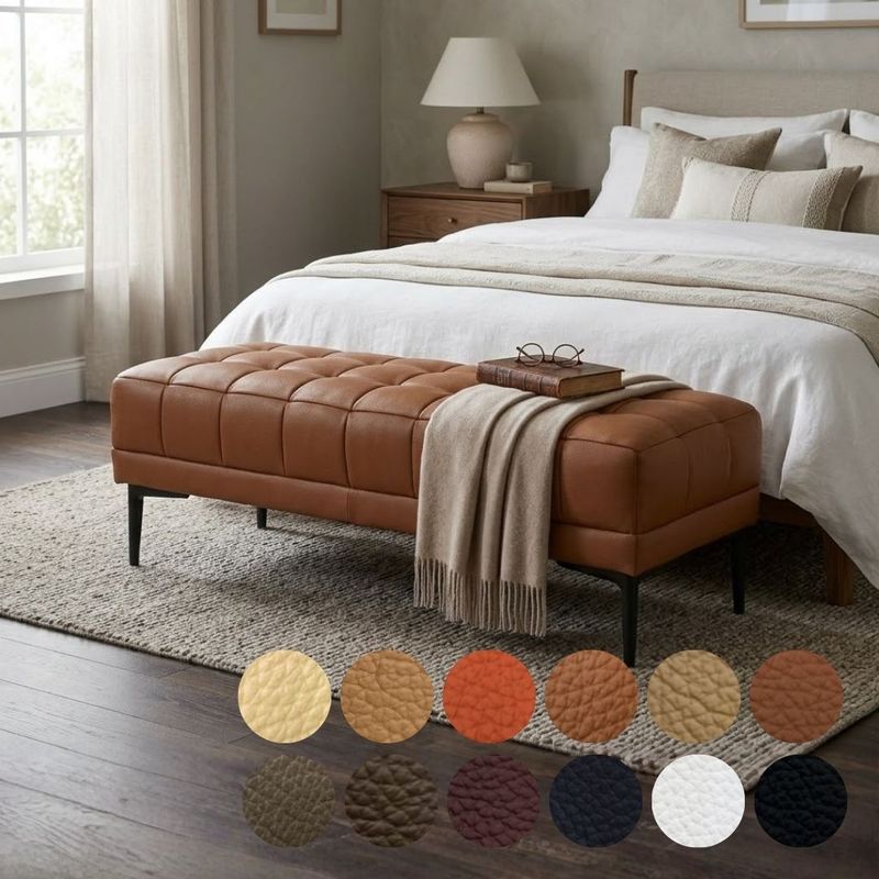 ソファ ソファー 革 レザー 本革 ベンチタイプ アイランドソファ 2人掛けソファ オットマン ダイニングソファ ラウンジソファ コンパクト ローソファ 応接ソファ シンプル 会議室 オフィス 待合室 ロビー  Quadro Panca クアドロ パンカ 幅108cm 本革 半革 厚革1.5mm厚