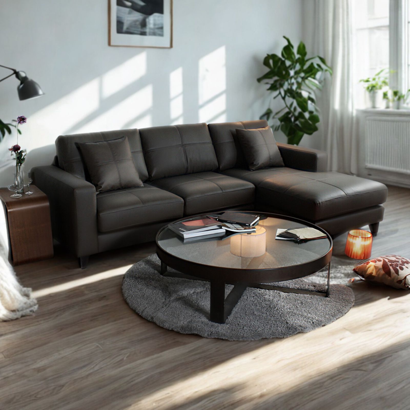 ソファー 革 レザー ソファ 本革 カウチソファ 3人掛けソファ ワイド 大型 カウチ コーナー L字 ローバック 3シート シンプル モダン 黒 ブラック Lelax Vivace-250 リラックス ヴィヴァーチェ 幅250cm 本革 総革 厚革1.5mm厚