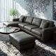 ソファー 革 レザー ソファ 本革 カウチソファ 4人掛けソファ ワイド 大型 コーナー L字 ローバック シンプル 4シート クッション オットマン付き 黒 Lelax Vivace-323 ヴィヴァーチェ 幅323cm 本革 半革 厚革1.5mm厚