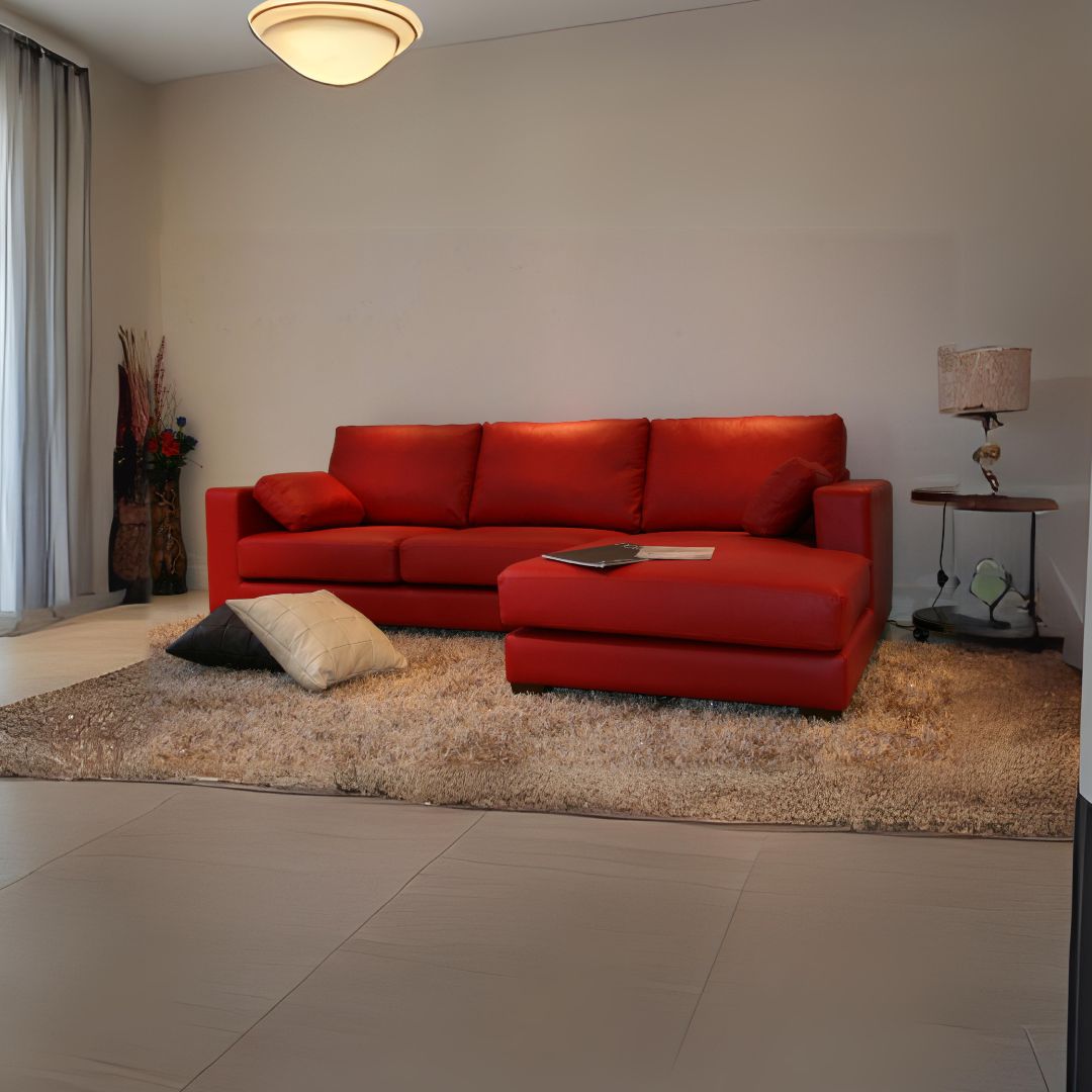 ソファ ソファー 革 レザー 本革 カウチソファ 3人掛けソファ ワイド 大型 カウチ コーナー L字 ローバック 3シート シンプル クッション付き 赤 レッド Lelax Divina リラックス ディヴィーナ 幅250cm 本革 半革 1mm厚