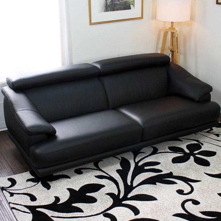 ソファー 革 レザー ソファ 本革 3人掛けソファ ワイド2人掛けソファ ハイバック ローバック ヘッドレスト 2シート 奥行 深い シンプル モダン Valerie ヴァレリー 選べる2サイズ 幅203cm/181cm 本革 総革 厚革1.5mm厚