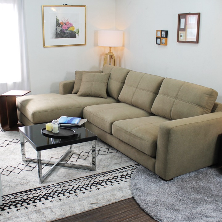 ソファ ソファー カウチソファ 3人掛けソファ ワイド 大型 カウチ コーナー L字 ソファセット ローバック 3シート シンプル モダン クッション付き ベージュ Lelax Vivace-F-250 リラックス ヴィヴァーチェ 幅250cm 布地