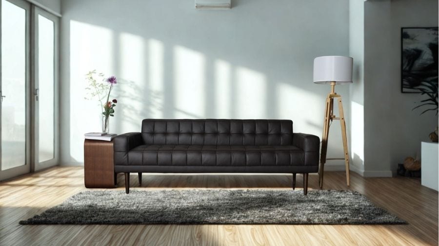 ソファ ソファー 革 レザー 本革 3人掛けソファ ダイニングソファ ラウンジソファ コンパクト ローバック 応接ソファ シンプル 会議室 オフィス 待合室 ロビー 黒 ブラック Lelax Quadro リラックス クアドロ 幅185cm 本革 半革 1mm厚