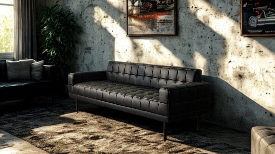 ソファ ソファー 革 レザー 本革 3人掛けソファ ダイニングソファ ラウンジソファ コンパクト ローバック 応接ソファ シンプル 会議室 オフィス 待合室 ロビー 黒 ブラック Lelax Quadro リラックス クアドロ 幅185cm 本革 半革 1mm厚