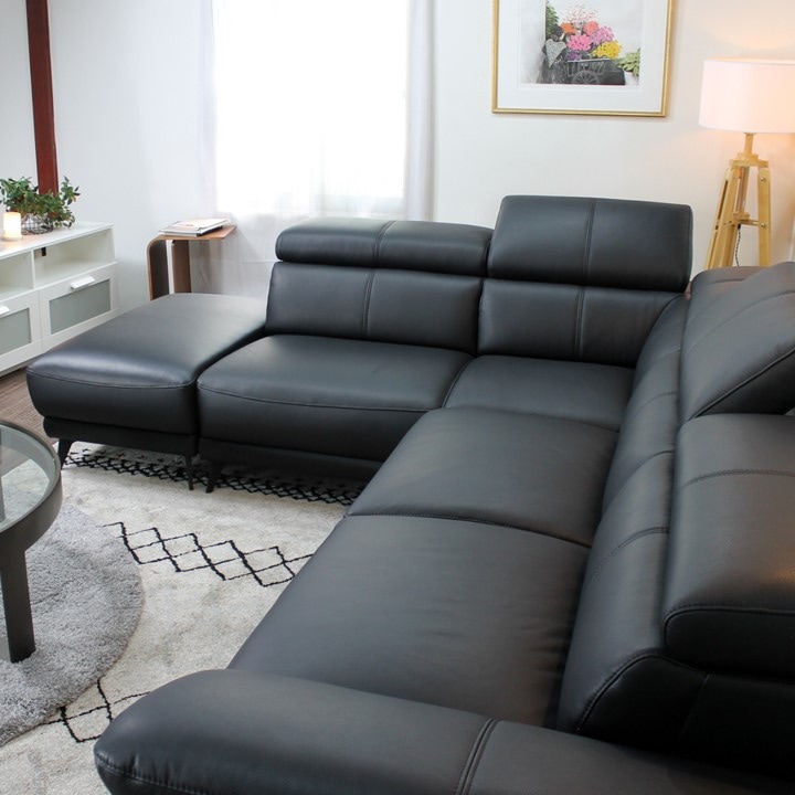 ソファ ソファー 革 レザー 本革 カウチソファ コーナーソファ 3人掛けソファ 4人掛けソファ ワイド 大型 L字 ハイバック ヘッドレスト ローバック シンプル モダン Lelax Vito リラックス ヴィトー 幅287cm 本革 総革