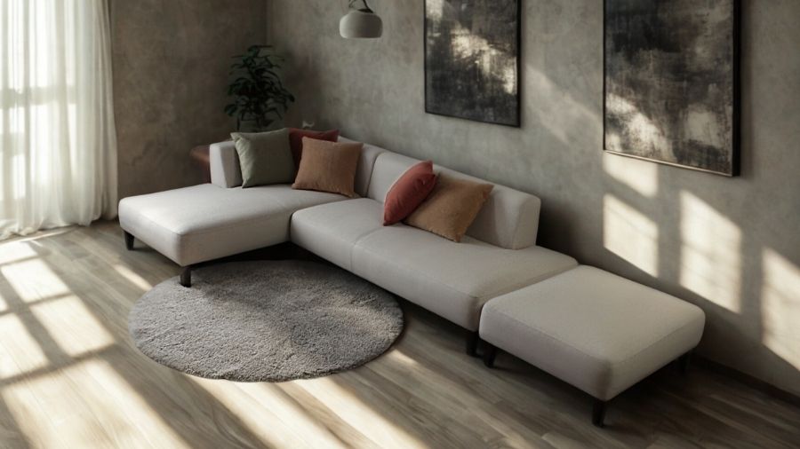 ソファ ソファー カウチソファ 3人掛けソファ 2人掛けソファ コーナーソファ カバーリングソファ ワイド 大型 コーナー L字 ローバック シンプル オットマン付き 白 ホワイト Lelax Luminoso リラックス ルミノソ 幅249cm 布地