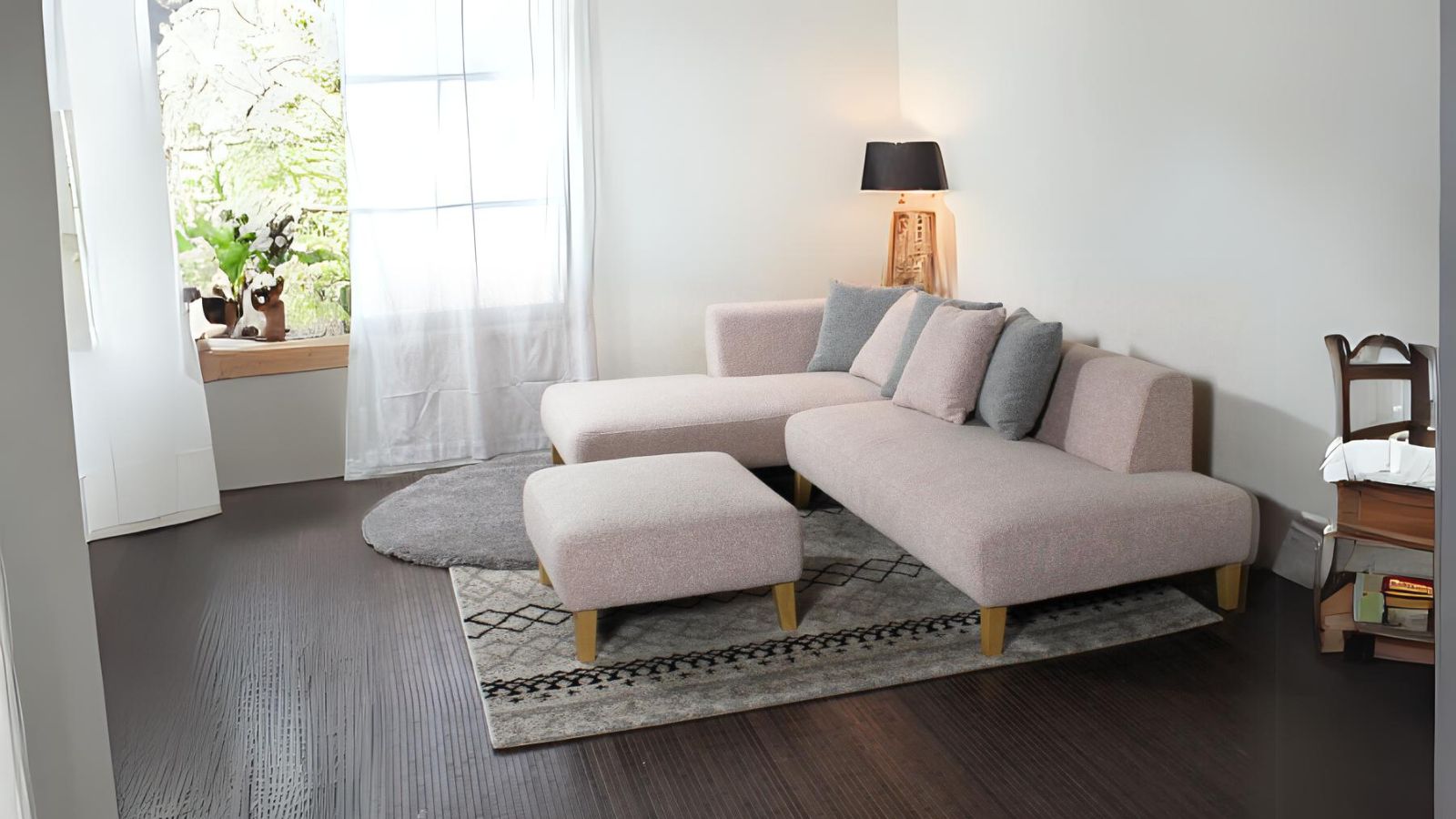 ソファ ソファー カウチソファ 3人掛けソファ 2人掛けソファ コーナーソファ カバーリング ワイド 大型 コーナー L字 ローバック シンプル 韓国インテリア 北欧風 ピンク ナチュラル Luminoso seconda ルミノソ セコンダ 幅249cm 布地