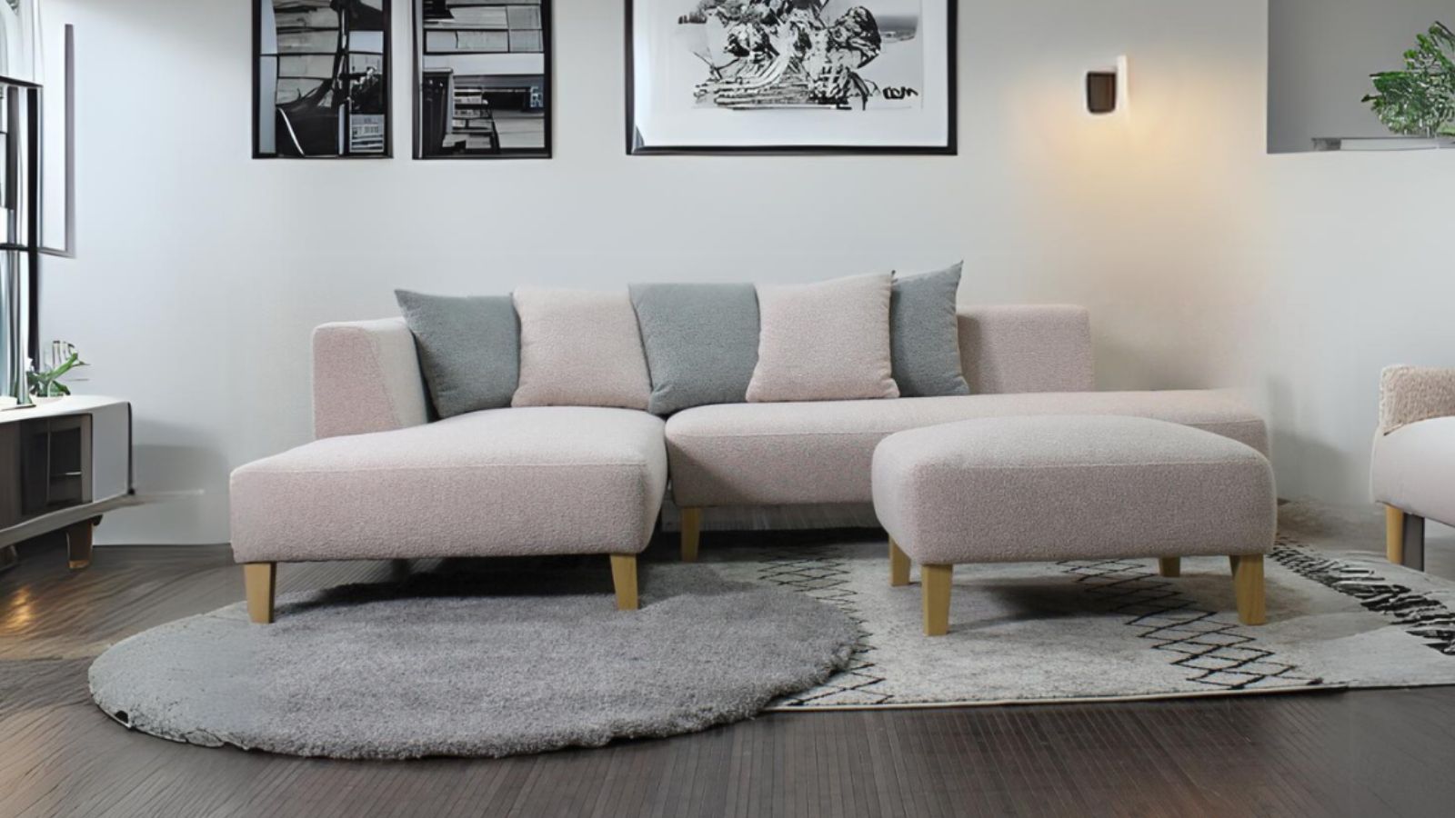 ソファ ソファー カウチソファ 3人掛けソファ 2人掛けソファ コーナーソファ カバーリング ワイド 大型 コーナー L字 ローバック シンプル 韓国インテリア 北欧風 ピンク ナチュラル Luminoso seconda ルミノソ セコンダ 幅249cm 布地